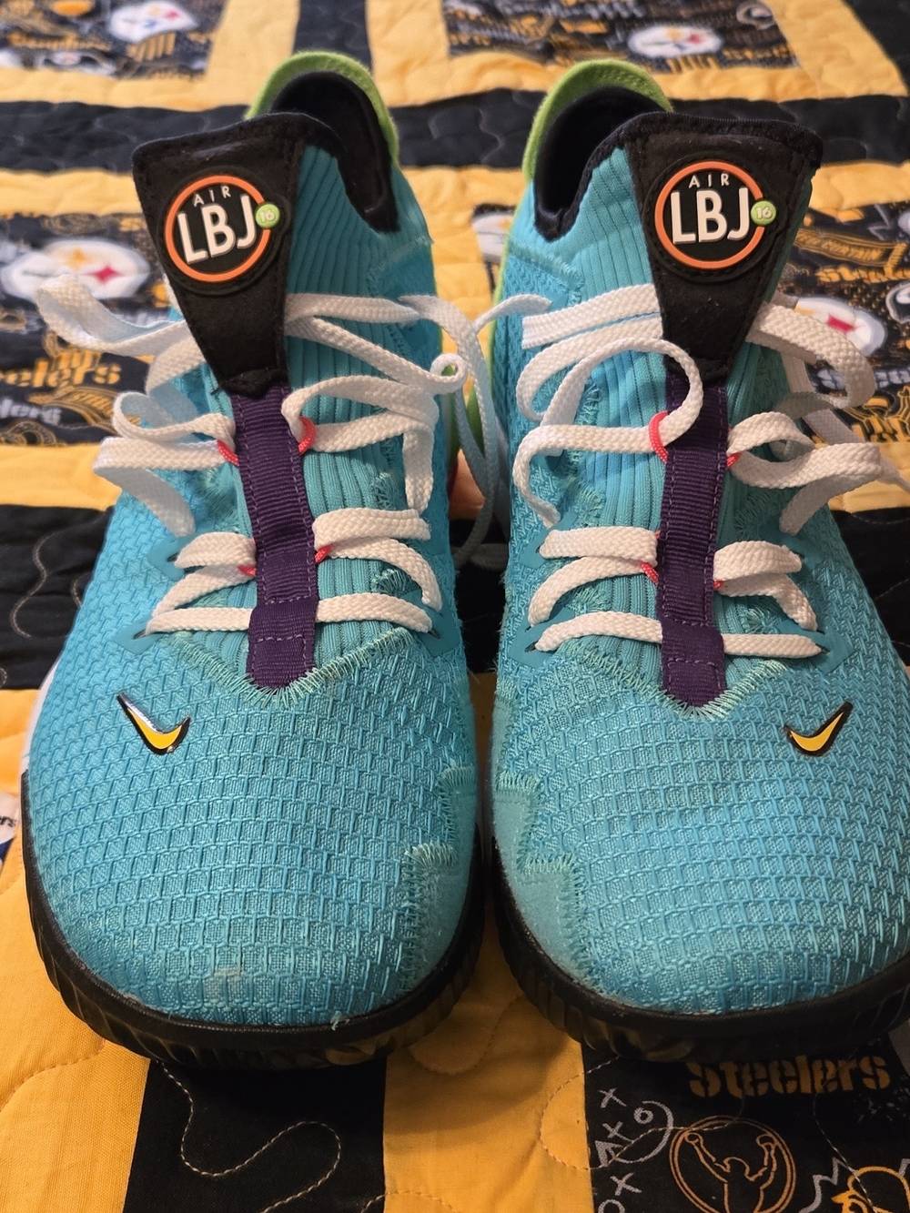 Nike Kids' Turquoise Air LBJ Basketball Shoes